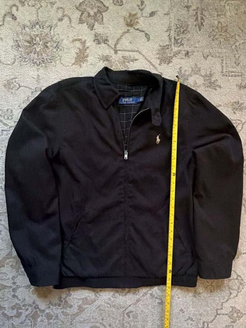 Polo Ralph Lauren Windbreaker Jacket Size S Black Plaid Lined